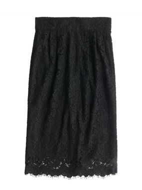 J.Crew Pintuck Lace Pencil Skirt Black Size 2